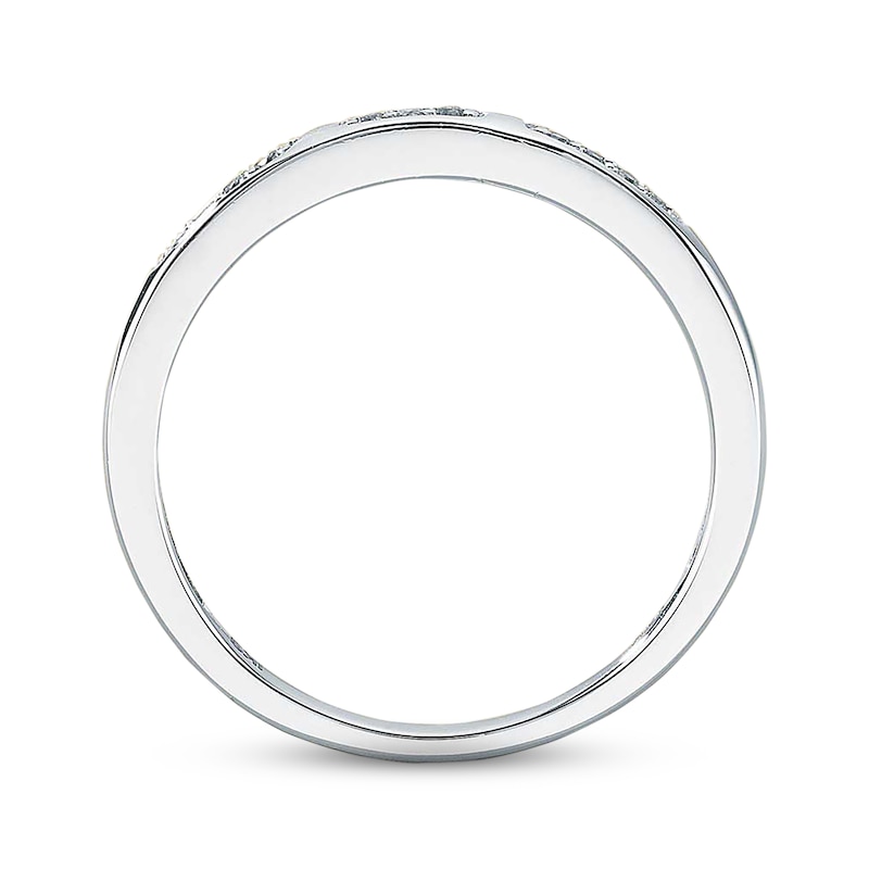 Main Image 2 of Previously Owned Diamond Wedding Band 1/20 ct tw Round-cut 10K White Gold - Size 9.25