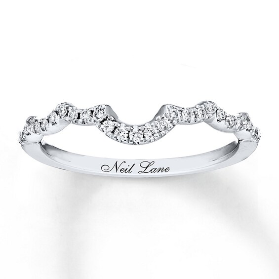 Previously Owned Neil Lane Wedding Band 1/6 ct tw Round-cut Diamonds 14K White Gold Size