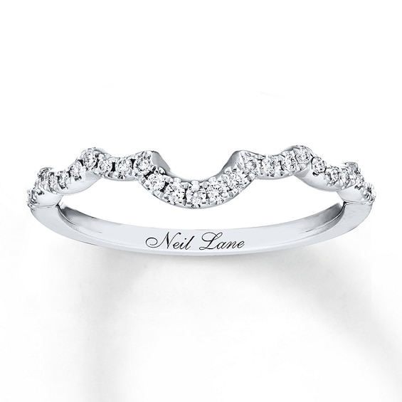 Previously Owned Neil Lane Wedding Band 1/6 ct tw Round-cut Diamonds 14K White Gold Size 9.5