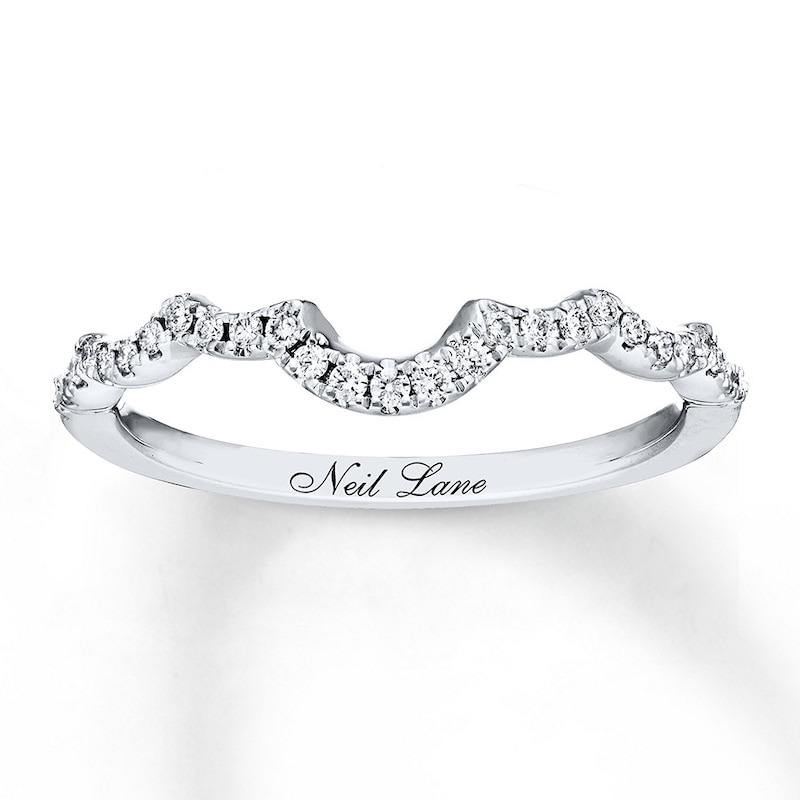 Main Image 1 of Previously Owned Neil Lane Wedding Band 1/6 ct tw Round-cut Diamonds 14K White Gold - Size 9.5