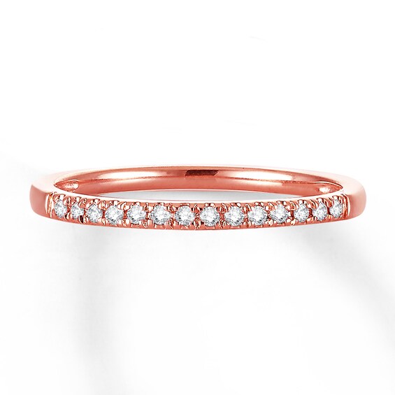 Previously Owned Diamond Wedding Band 1/15 ct tw Round-cut 10K Rose Gold Size 4