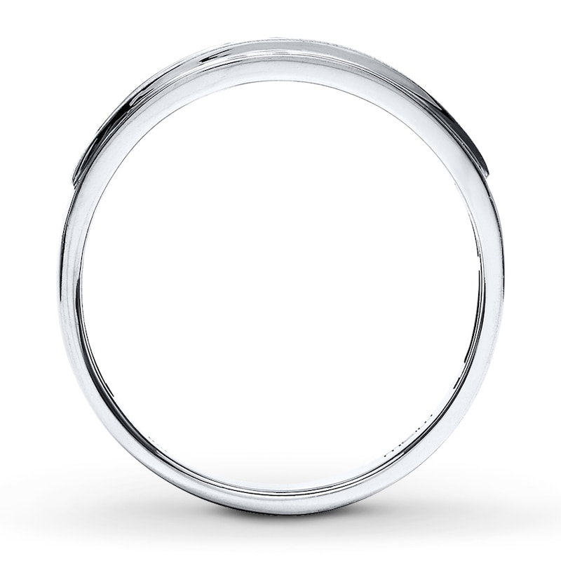 Main Image 2 of Previously Owned Men's Diamond Wedding Band 1/4 ct tw Round-cut 10K White Gold Size 15.25