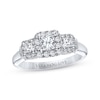 Thumbnail Image 1 of Previously Owned Diamond & Sapphire Engagement Ring 3/4 ct tw Princess & Round-cut 14K White Gold - Size 4