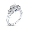 Thumbnail Image 3 of Previously Owned Diamond & Sapphire Engagement Ring 3/4 ct tw Princess & Round-cut 14K White Gold - Size 4