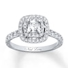 Thumbnail Image 1 of Previously Owned Neil Lane Engagement Ring 1-1/8 ct tw Cushion & Round-cut Diamonds 14K White Gold Size 3.75