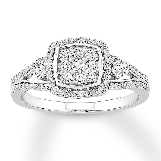 Previously Owned Diamond Ring 1/2 ct tw Round-cut 10K White Gold Size