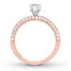 Previously Owned Neil Lane Engagement Ring 1-1/2 ct tw Oval & Round-cut Diamonds 14K Rose Gold