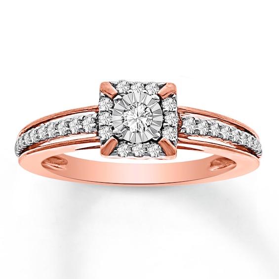 Previously Owned Diamond Ring 1/4 ct tw Round-cut 10K Rose Gold Size 10.75
