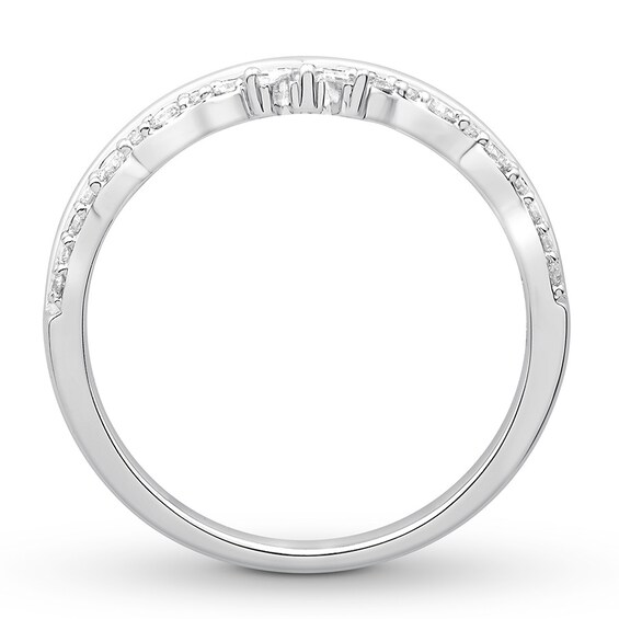 Thumbnail Image 2 of Previously Owned Diamond Enhancer Ring 1/4 ct tw Round & Baguette-cut 14K White Gold Size 10.5