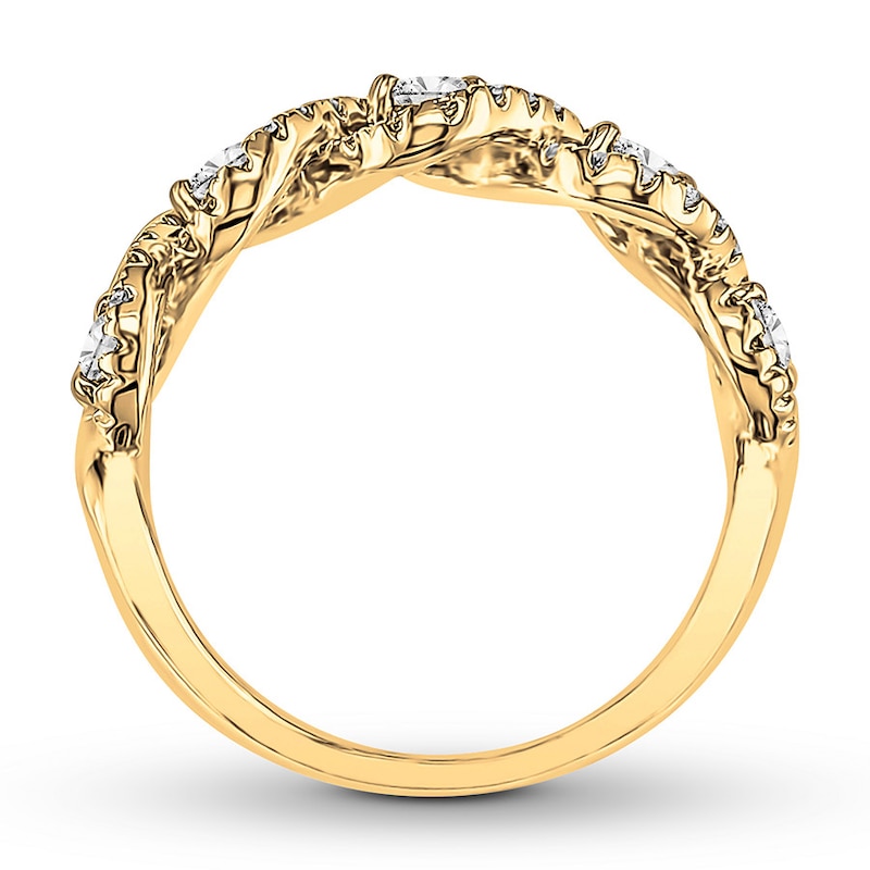 Main Image 2 of Previously Owned Diamond Anniversary Band 3/4 ct tw Round-cut 14K Yellow Gold - Size 10.5