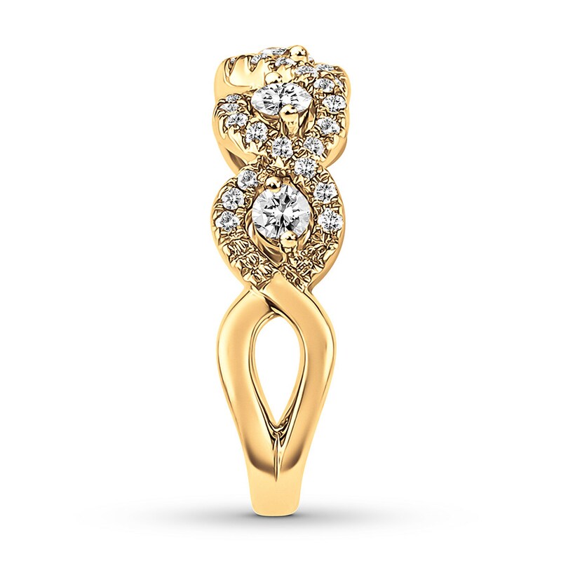 Main Image 3 of Previously Owned Diamond Anniversary Band 3/4 ct tw Round-cut 14K Yellow Gold - Size 10.5