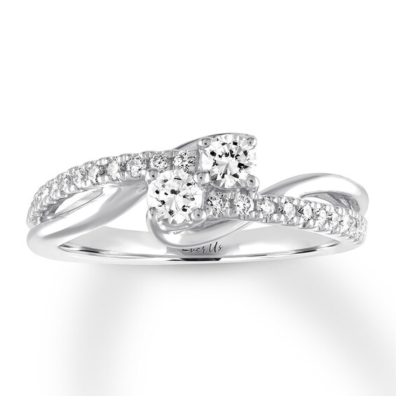 Previously Owned Ever Us Diamond Anniversary Ring 1/2 ct tw Round 14K White Gold Size 9
