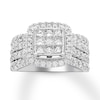 Previously Owned Diamond Engagement Ring 2 ct tw Princess & Round-cut 10K White Gold