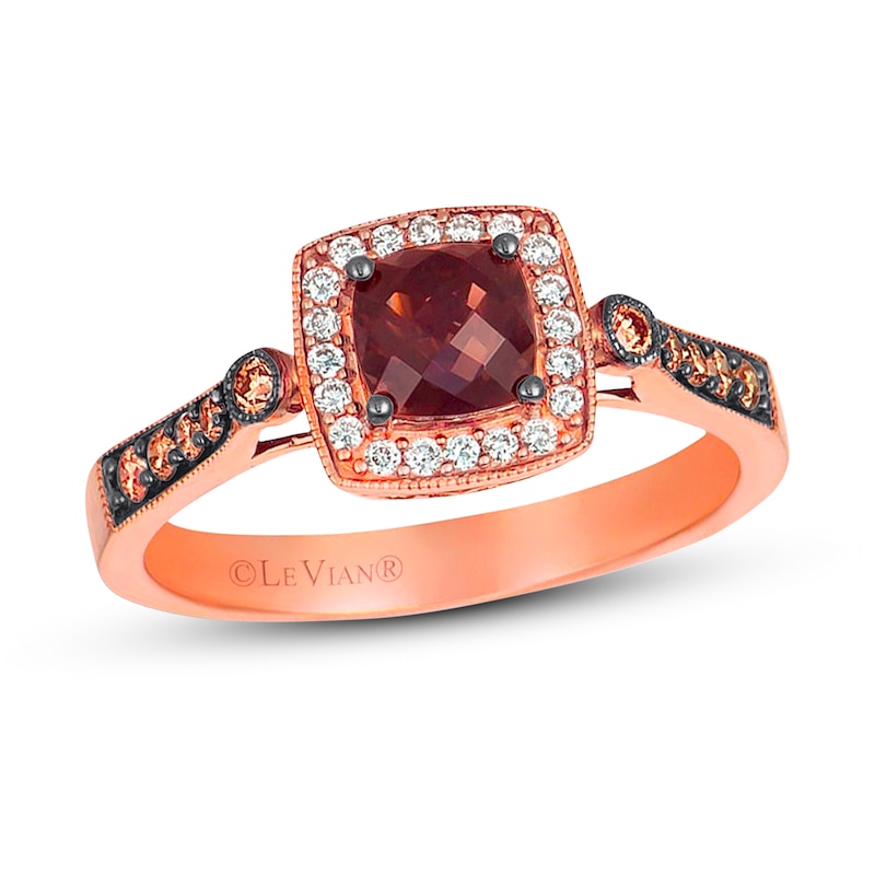 Previously Owned Le Vian Chocolate Quartz Ring 1/5 ct tw Round-cut Diamonds 14K Gold