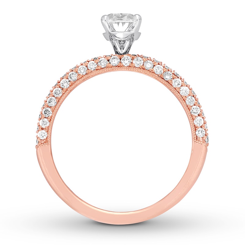 Main Image 2 of Previously Owned Neil Lane Engagement Ring 1-1/2 ct tw Oval & Round-cut Diamonds 14K Rose Gold - Size 9