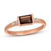 Previously Owned Le Vian Chocolate Quartz Ring 1/20 ct tw Round-cut Diamonds 14K Strawberry Gold