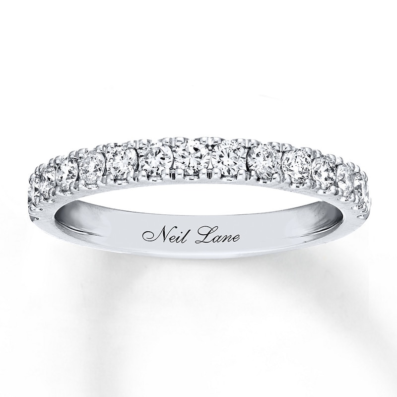 Main Image 1 of Previously Owned Neil Lane Diamond Wedding Band 1/2 ct tw Round-cut 14K White Gold - Size 9