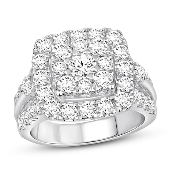 Previously Owned Diamond Engagement Ring 3 ct tw Round-cut 10K White Gold Size 11.25