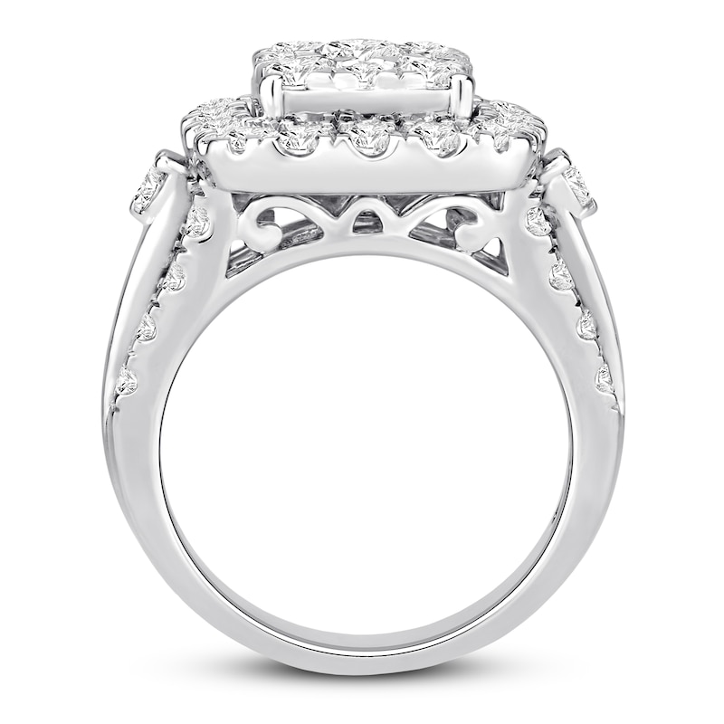 Main Image 2 of Previously Owned Diamond Engagement Ring 3 ct tw Round-cut 10K White Gold - Size 11.25