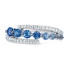 Previously Owned Le Vian Sapphire Ring 1/4 ct tw Round-cut Diamonds 14K Vanilla Gold