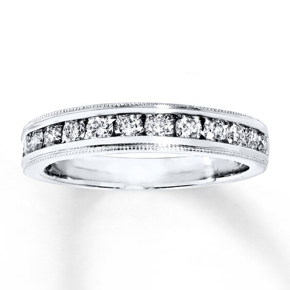 Previously Owned Diamond Wedding Band 5/8 ct tw Round-cut 14K White Gold Size 10.5