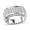 Previously Owned Men's Diamond Wedding Band 1-1/2 ct tw Round & Baguette-cut 10K White Gold