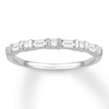 Thumbnail Image 1 of Previously Owned Diamond Anniversary Band 1/3 ct tw Baguette & Round-cut 14K White Gold - Size 9.25
