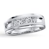 Thumbnail Image 0 of Previously Owned Men's Wedding Band 1/2 ct tw Round-cut Diamonds 10K White Gold - Size 12.5