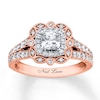 Previously Owned Neil Lane Diamond Engagement Ring 1-1/8 ct tw 14K Cushion & Round-cut Two-Tone Gold