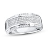 Thumbnail Image 1 of Previously Owned Men's Diamond Wedding Band 1/2 ct tw Round-cut 10K White Gold - Size 13.5