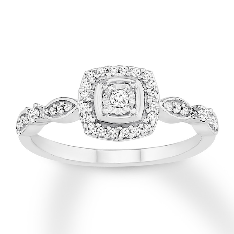 Previously Owned Diamond Promise Ring 1 6 Ct Tw Round cut Sterling previously-owned-diamond-promise-ring-1-6-ct-tw-round-cut-sterling