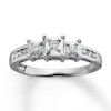 Thumbnail Image 1 of Previously Owned Diamond Ring 1/4 ct tw Princess & Round-cut 14K White Gold - Size 9.5