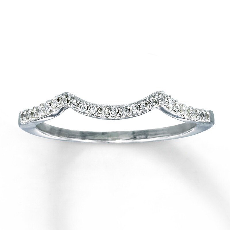 Main Image 1 of Previously Owned Wedding Band 1/10 ct tw Round-cut Diamonds 14K White Gold - Size 8.5