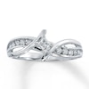 Thumbnail Image 1 of Previously Owned Promise Ring 1/4 ct tw Princess & Round-cut Diamonds 10K White Gold Size 4