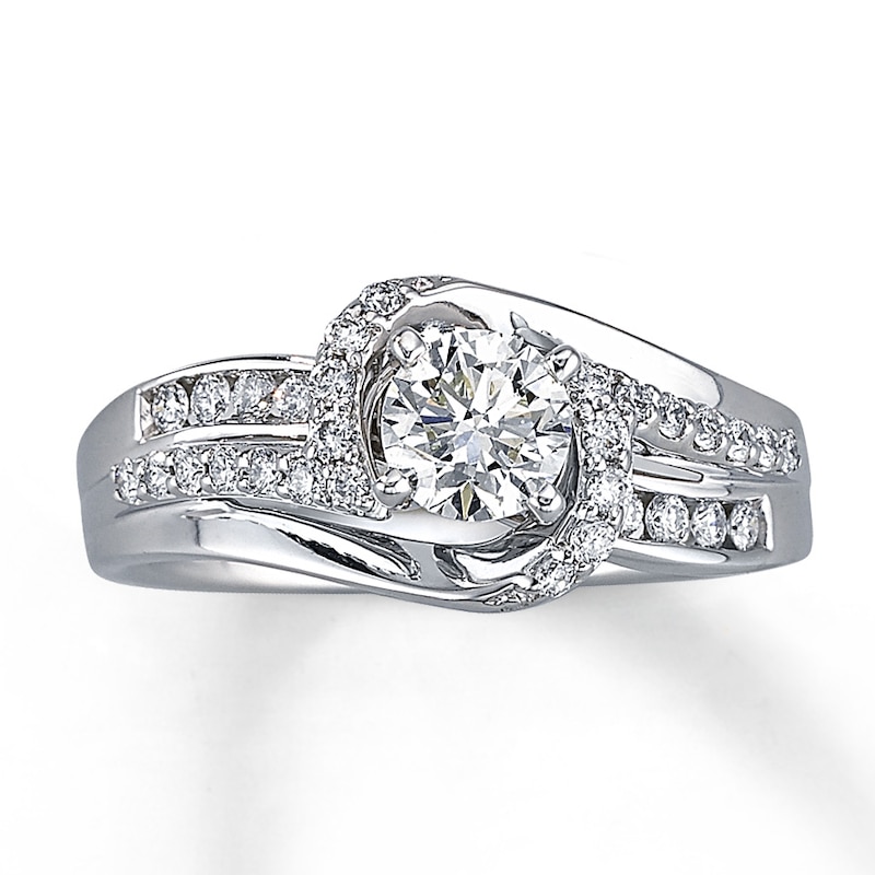 Main Image 1 of Previously Owned Diamond Engagement Ring 5/8 ct tw Round-cut 14K White Gold Size 4