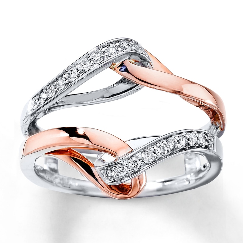 Main Image 1 of Previously Owned Diamond Enhancer Ring 1/5 ct tw Round-cut 14K Two-Tone Gold Size 4.25