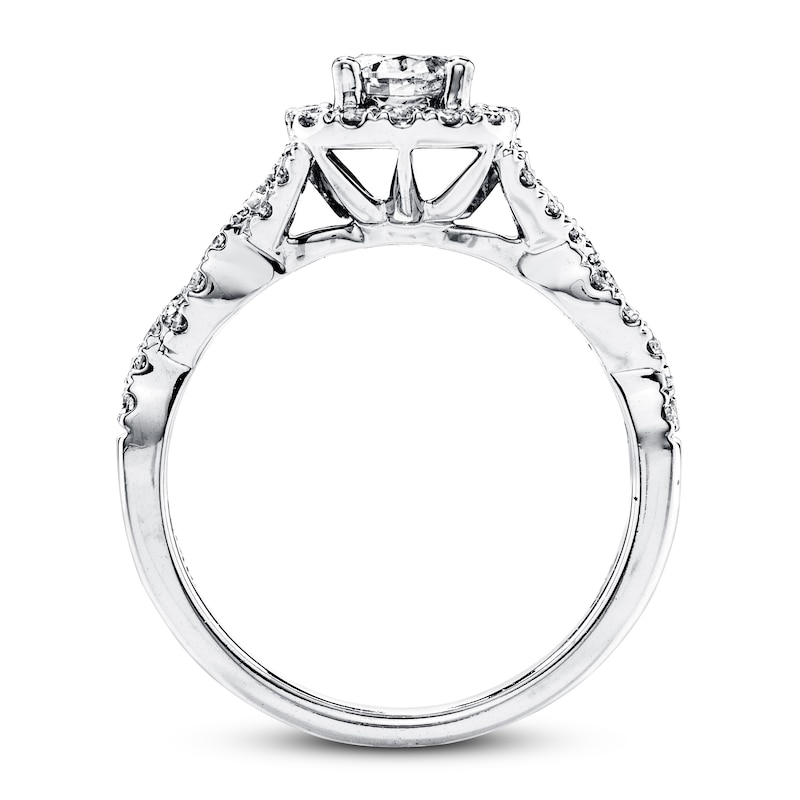 Main Image 3 of Previously Owned Diamond Engagement Ring 7/8 ct tw Round-cut 14K White Gold - Size 10.5