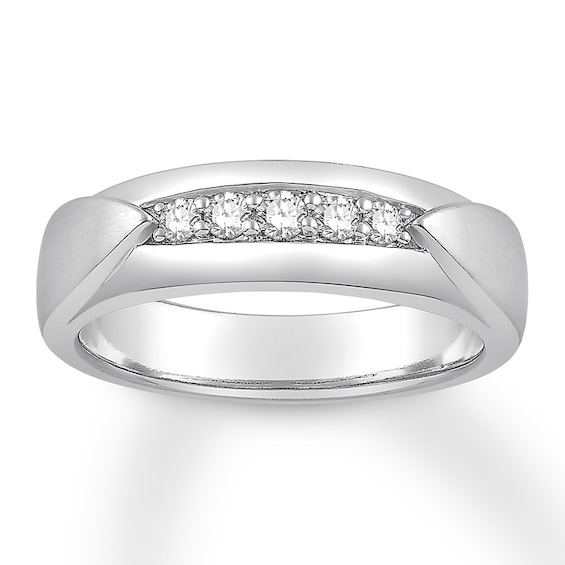 Previously Owned Men's Diamond Band 1/4 ct tw 14K White Gold 14.5