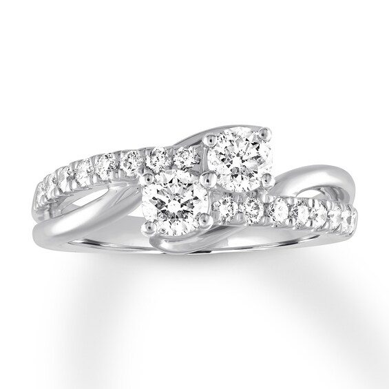 Previously Owned Ever Us Two-Stone Anniversary Diamond Ring 1 ct tw Round-cut 14K White Gold Size 8.75