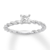 Previously Owned Diamond Engagement Ring 1/2 ct tw Princess & Round-cut 14K White Gold