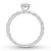 Thumbnail Image 2 of Previously Owned Diamond Engagement Ring 1/2 ct tw Princess & Round-cut 14K White Gold - Size 9.5