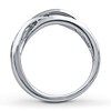 Thumbnail Image 2 of Previously Owned Blue & White Diamonds 1/4 ct tw Baguette & Round-cut Ring Sterling Silver - Size 10.5