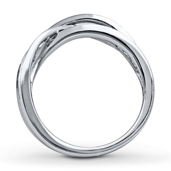 Thumbnail Image 2 of Previously Owned Blue & White Diamonds 1/4 ct tw Baguette & Round-cut Ring Sterling Silver Size 10.5