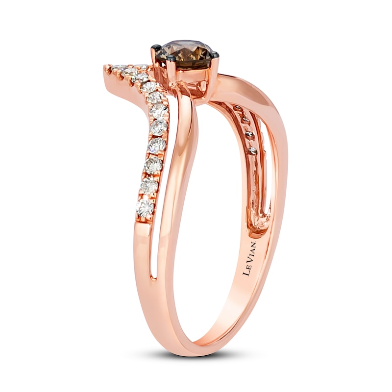 Previously Owned Le Vian Chocolate Diamond Ring 3/8 ct tw Round-cut 14K Strawberry Gold