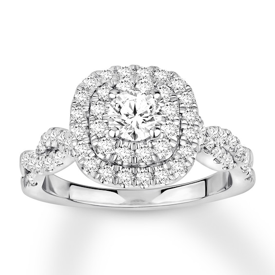Previously Owned Diamond Engagement Ring 1-1/6 ct tw Round-cut 14K White Gold 9.25