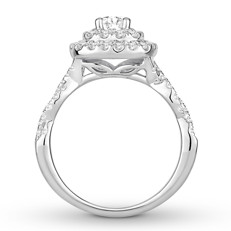 Main Image 2 of Previously Owned Diamond Engagement Ring 1-1/6 ct tw Round-cut 14K White Gold - Size 9.25