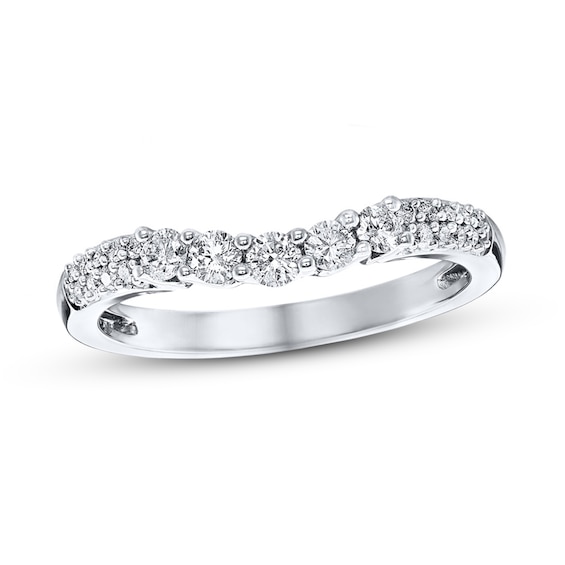 Previously Owned Diamond Wedding Band 3/8 ct tw Round-cut 14K White Gold 4.25