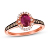 Previously Owned Le Vian Natural Ruby Ring 1/4 ct tw Chocolate Round-cut Diamonds 14K Strawberry Gold