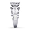 Thumbnail Image 2 of Previously Owned Engagement Ring 2 ct tw Princess, Baguette & Round-cut Diamonds 14K White Gold - Size 9