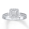 Thumbnail Image 0 of Previously Owned THE LEO Diamond Engagement Ring 3/4 ct tw Princess & Round-cut 14K White Gold - Size 10.5